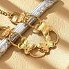 304 Stainless Steel Butterfly & Oval Link Bracelets for Women  BJEW-U023-03G-2