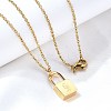 304 Stainless Steel Rolo Chain Pendant Necklaces NJEW-S444-01G-19-1