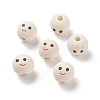 (Defective Closeout Sale: Wood Textured and Stain) Natural Wood Printed European Beads LS-WOOD-XCP0001-66-1
