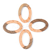 Transparent Resin & Walnut Wood Pendants RESI-S389-022A-B-2