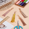 4Pcs 4 Colors PU Leather Tassel Pendants FIND-LP0007-24A-1