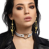 2 Pairs 2 Style Sun & Moon Planet Alloy Dangle Earrings EJEW-AN0002-42-6