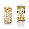 Brass Inlaid Clear Cubic Zirconia Pendants ZIRC-S069-002G-2