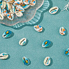 80Pcs Printed Natural Cowrie Shell Beads BSHE-LT0001-02-6