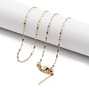 Ion Plating(IP) Adjustable 304 Stainless Steel Dapped Chain Necklaces NJEW-K270-02G-1