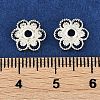 Brass Micro Pave Clear Cubic Zirconia Bead Caps KK-I719-13A-S-3