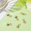 8Pcs Brass Red Enamel Vegetable European Dangle Charms OPDL-BBC0001-03G-02-7