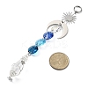Wire Wrapped Bullet Glas Pendant Decoration HJEW-JM03122-02-3