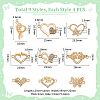 36Pcs 9 Styles Alloy Rhinestone Links/Connectors FIND-UN0016-38-4
