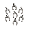 CZ Brass Micro Pave Cubic Zirconia Horse Shoe Charms LS-ZIRC-L018-13B-1