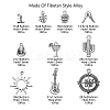 100Pcs 10 Styles Tibetan Style Alloy Pendants TIBEP-CJ0001-96-2