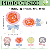 48Pcs 4 Colors Polyester Embroidery Sew on Appliques PATC-FG0002-01-2