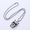 Vintage Men's Punk Necklace with Stainless Steel Animal Pendant for Titanium Warriors. LS-PN8087-5
