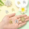 6Pcs 2 Colors Brass Micro Pave Cubic Zirconia Pendants KK-CJ0003-39-4