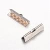 Tarnish Resistant Rectangle 304 Stainless Steel Ribbon Crimp Ends STAS-L183-06-1