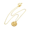 Brass Micro Pave Clear Cubic Zirconia Flat Round with Snake Pendant Necklaces NJEW-S438-02A-G-4
