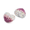 Gradient Color Heart Shaped Polymer Clay Rhinestone Beads CLAY-NH0002-03F-2