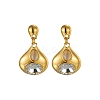 304 Stainless Steel & Crystal Rhinestone Dangle Stud Earrings WGBE4B7-01-5