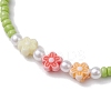 6Pcs 6 Colors Flower Acrylic Stretch Bracelets BJEW-JB10235-02-4