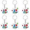 6Pcs Blue Beard Keychain: Perfect Gift for Father's Day AJEW-SP0001-39-1
