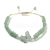 Natural Green Aventurine Braided Round Bead Bracelets BJEW-K251-06G-2