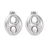 Oval 304 Stainless Steel Stud Earrings EJEW-A125-79A-P-4