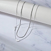 201 Stainless Steel Love Heart Pendant Double Layer Necklaces for Women NJEW-D307-03P-1