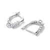 Brass Micro Pave Clear Cubic Zirconia Hoop Earring Findings KK-Z143-05P-2