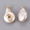 Natural Cultured Freshwater Pearl Pendants PEAR-F008-31G-03-2
