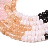 Watermelon Stone Glass & Natural Brecciated Jasper & Dyed White Jade & Rose Quartz & Agate Beads Strands G-Z135-C14-5