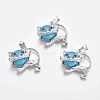 Synthetic Turquoise Kitten Pendants G-J386-C03-1