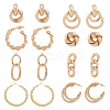8 Pairs 8 Styles Twist Oval & Chains Shape & Round Alloy Stud Earrings EJEW-FI0001-47-1