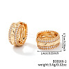 Shiny Hollow Brass Clear Cubic Zirconia Hoop Earrings SQ9568-1-2