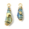 2Pcs Electroplated Natural Quartz Crystal Dyed Copper Wire Wrapped Pendants PALLOY-JF03169-01-1