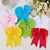 Bowknot Polyester Alligator Hair Clips for Women Girls OHAR-CP0001-26B-4