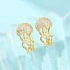 Brass Micro Pave Cubic Zirconia Stud Earrings EJEW-G471-19P-1