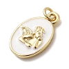 Brass Enamel Pendants KK-P338-10G-03-2