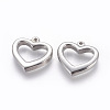 Tarnish Resistant 201 Stainless Steel Open Heart Pendants STAS-E451-16P-1