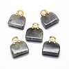 Natural Labradorite Brass Pendants KK-E274-01G-04-1