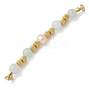 Natural Angelite & Plastic Imitation Pearl Round Beaded Connector Charms/Links LS-STAS-L277-11G-05-1