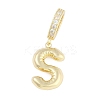 Brass Micro Pave Clear Cubic Zirconia Pendants KK-M289-01S-G-1
