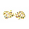 Brass Micro Pave Cubic Zirconia Pendants ZIRC-P106-04G-01-3