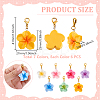 42Pcs 7 Colors Resin Flower Pendant Decorations HJEW-GA0001-57-2