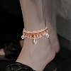 Sparkling Glass Seed Beads 5 Layered Anklet AJEW-SW00006-02-5