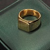 Square 304 Stainless Steel Finger Rings WGB1DFB-15-1