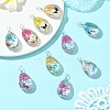 10Pcs Transparent Glass Pendants GLAA-YW0004-27-5