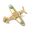 304 Stainless Steel with Dyed Synthetic Turquoise Plane Pendants LS-STAS-G374-03G-2