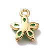 Brass Cubic Zirconia Flower Charms KK-O141-01G-06-2