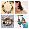 24Pcs 4 Colors Dyed Shell Flat Round Charms FIND-TA0005-04-8