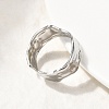 304 Stainless Steel Open Cuff Rings for Women RJEW-H261-11P-2